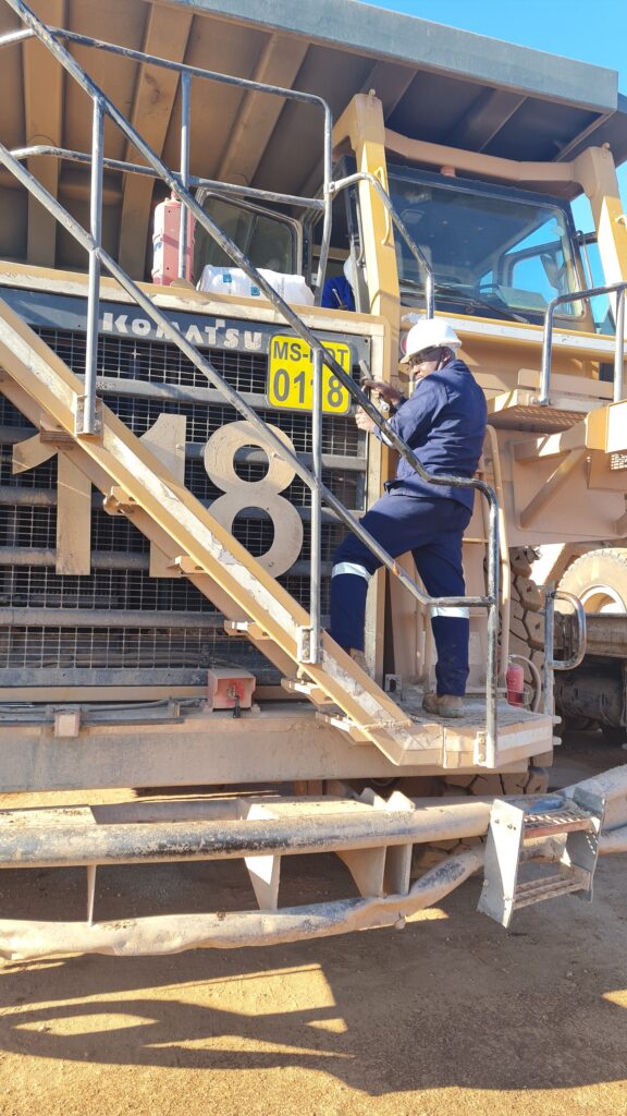 A Booyco Engineering HVAC system being installed on a mining vehicle.