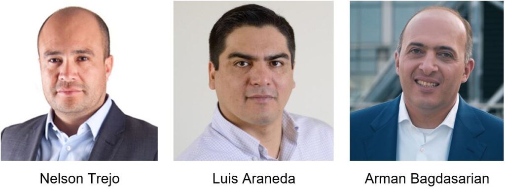 Nelson Trejo, Luis Araneda and Arman Bagdasarian, the newly appointed division presidents.