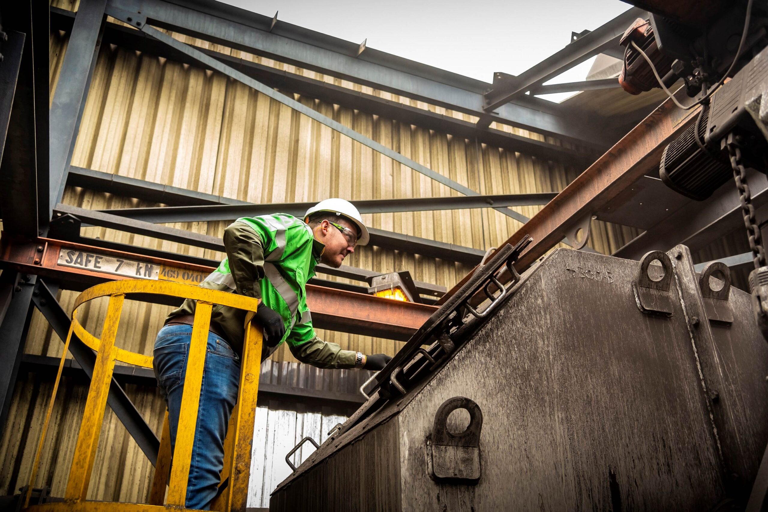 Weekly inspections are conducted to ensure that conditions in the chute have not changed.