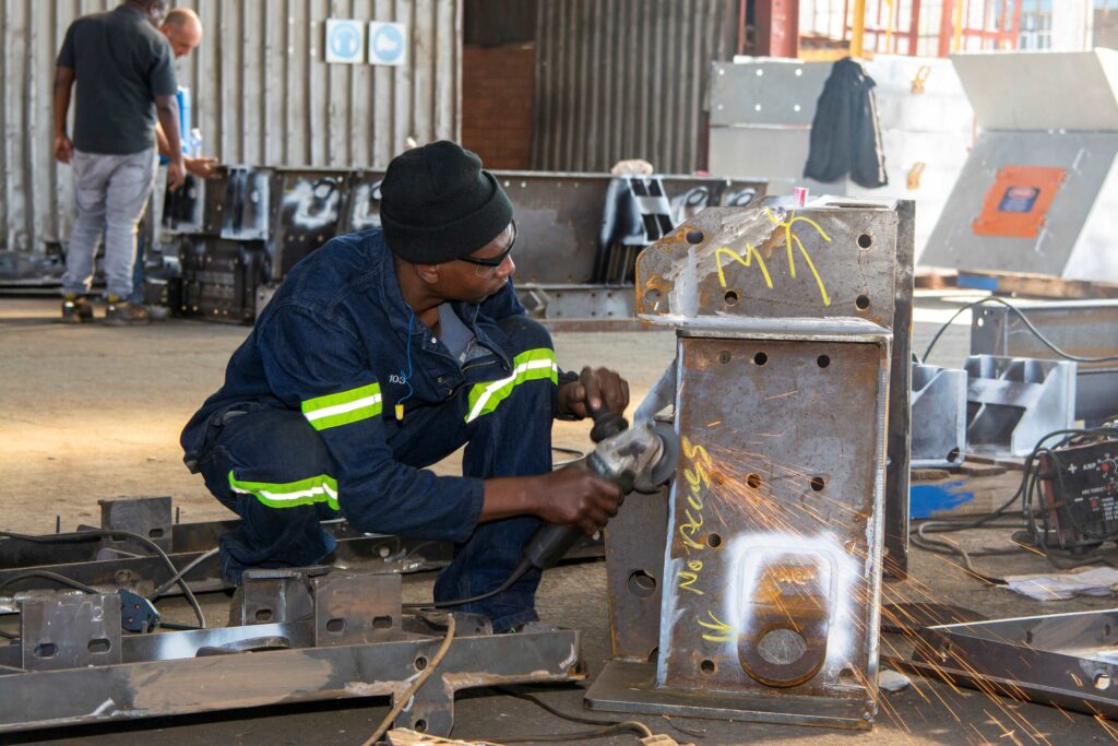 Fabrication underway at Weba Chute Systems’ facility.