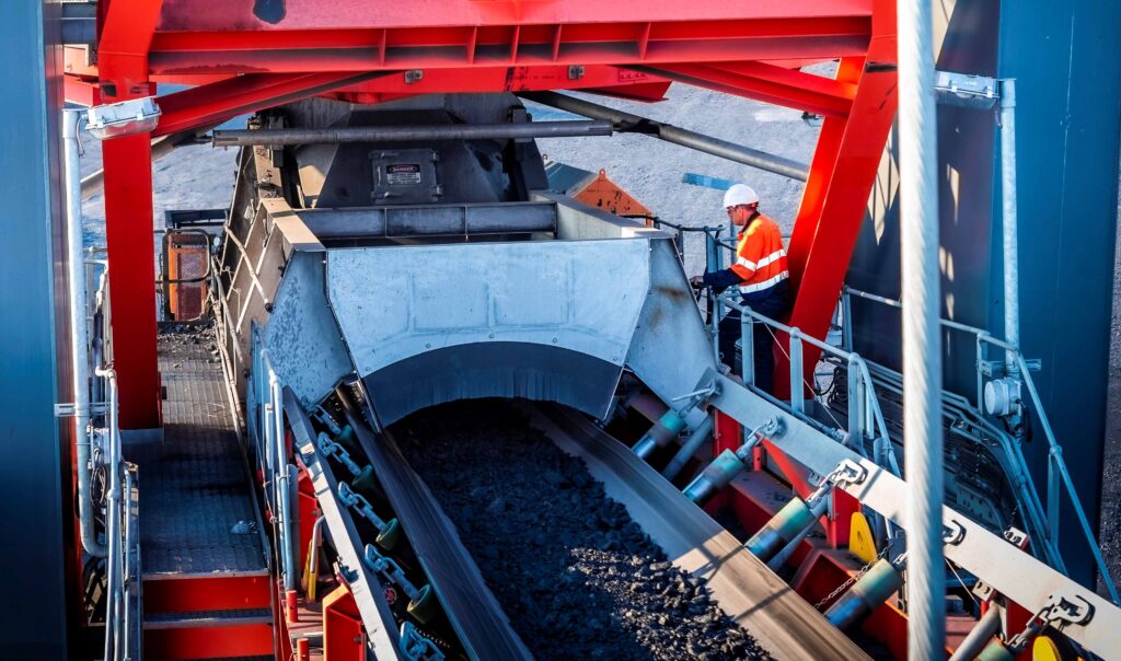 A coal waste management system, handling 7 000 tonnes per hour at a coal mine in South Africa.