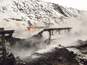 Conveyor fires can happen anywhere, at any time, even outdoors in the cold.
