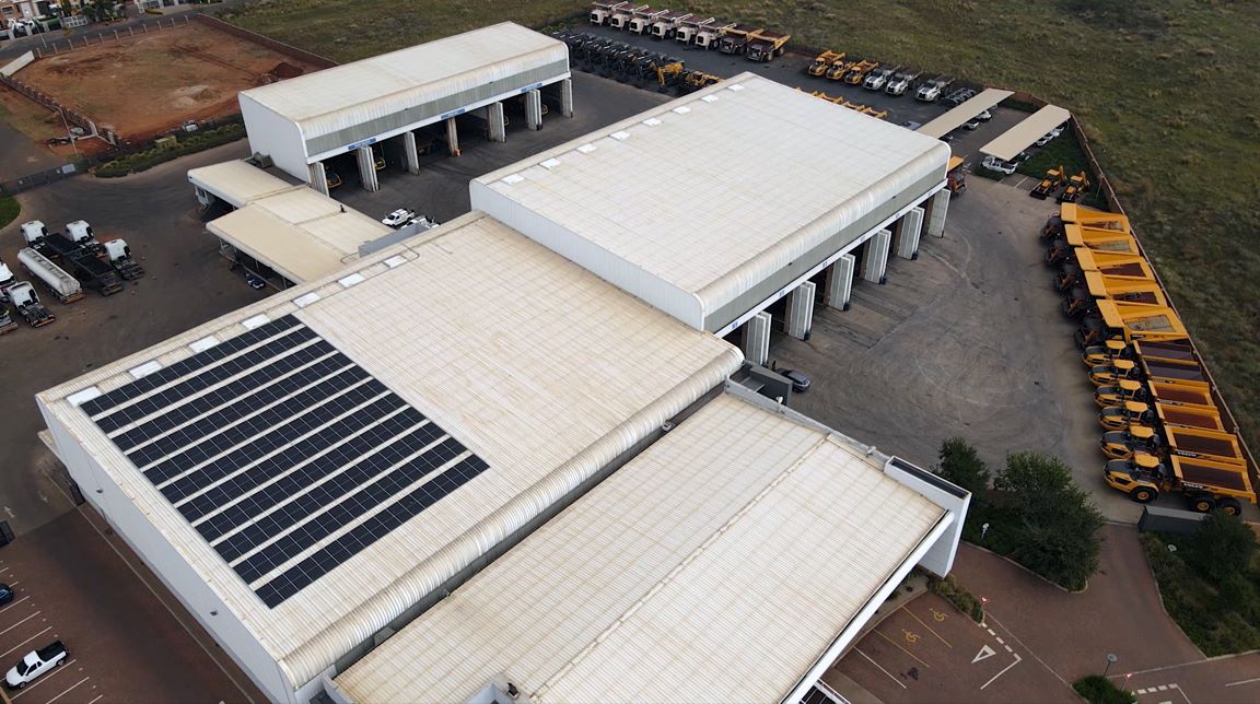 The new solar installation at Babcock’s Middelburg facility.