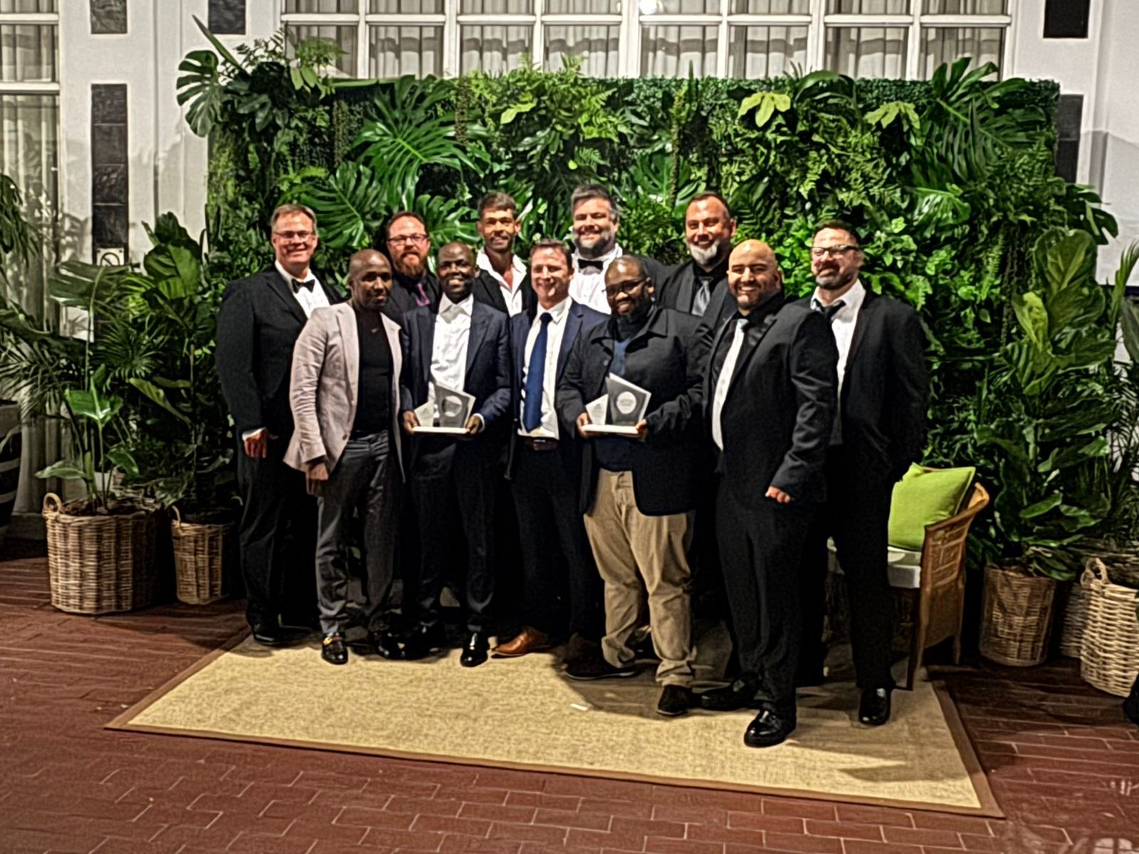 Representatives of Corestruc and its clients accept Fulton Awards for their projects.