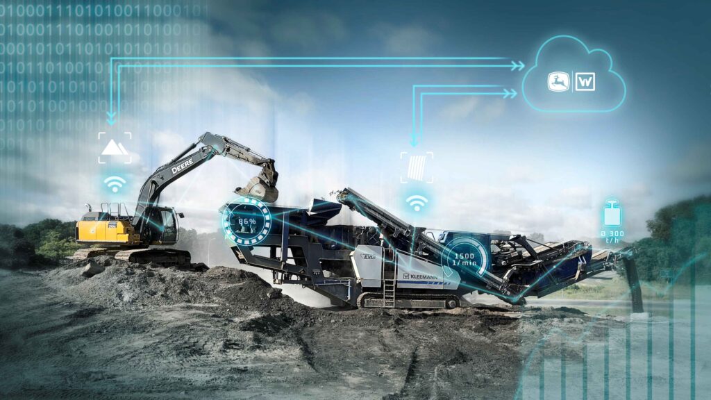 With Wirtgen Group Performance Tracker Crushing, production data from Kleemann crushing plants can be called in the John Deere Operation Centre.