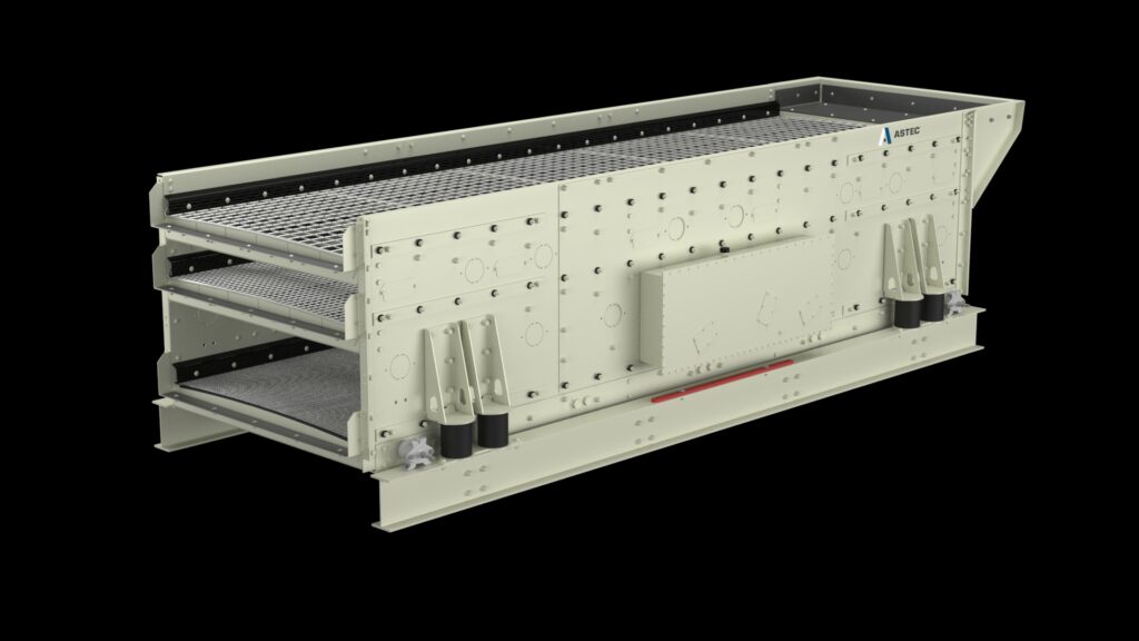 Installed on the bottom deck of a horizontal screen, the patented Vari-Frequency deck significantly increases throughput and efficiency while minimising plugging and blinding.