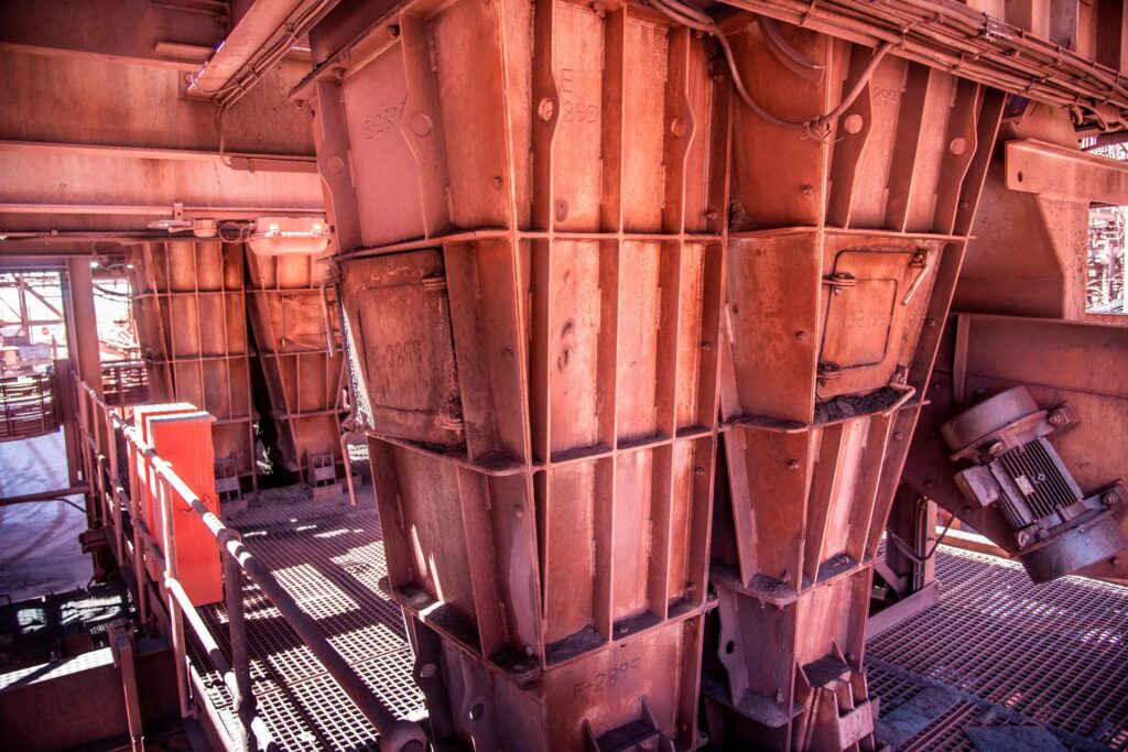 A Weba Chute Systems product feed discharge chute is designed to control impact and velocity, improving flow consistency and equipment lifespan.