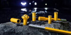 Some of Epiroc’s rock drilling tools.