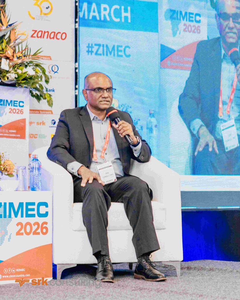 SRK Consulting (South Africa) chairman Vis Reddy during a panel discussion at ZIMEC 2026.