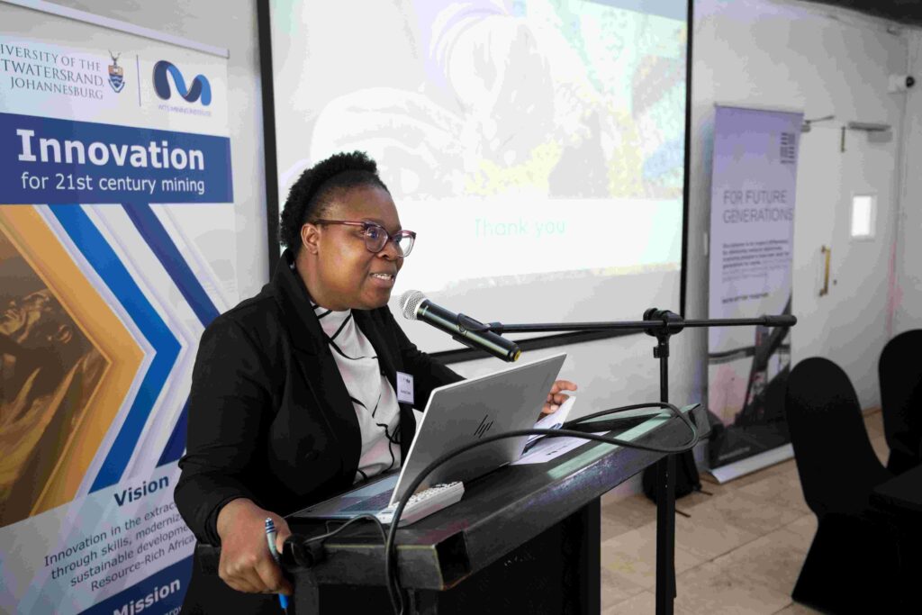 Dr Pontsho Twala, Director of the Wits Mining Institute, facilitating a dialogue on how community environments shape health and safety performance in mining.
