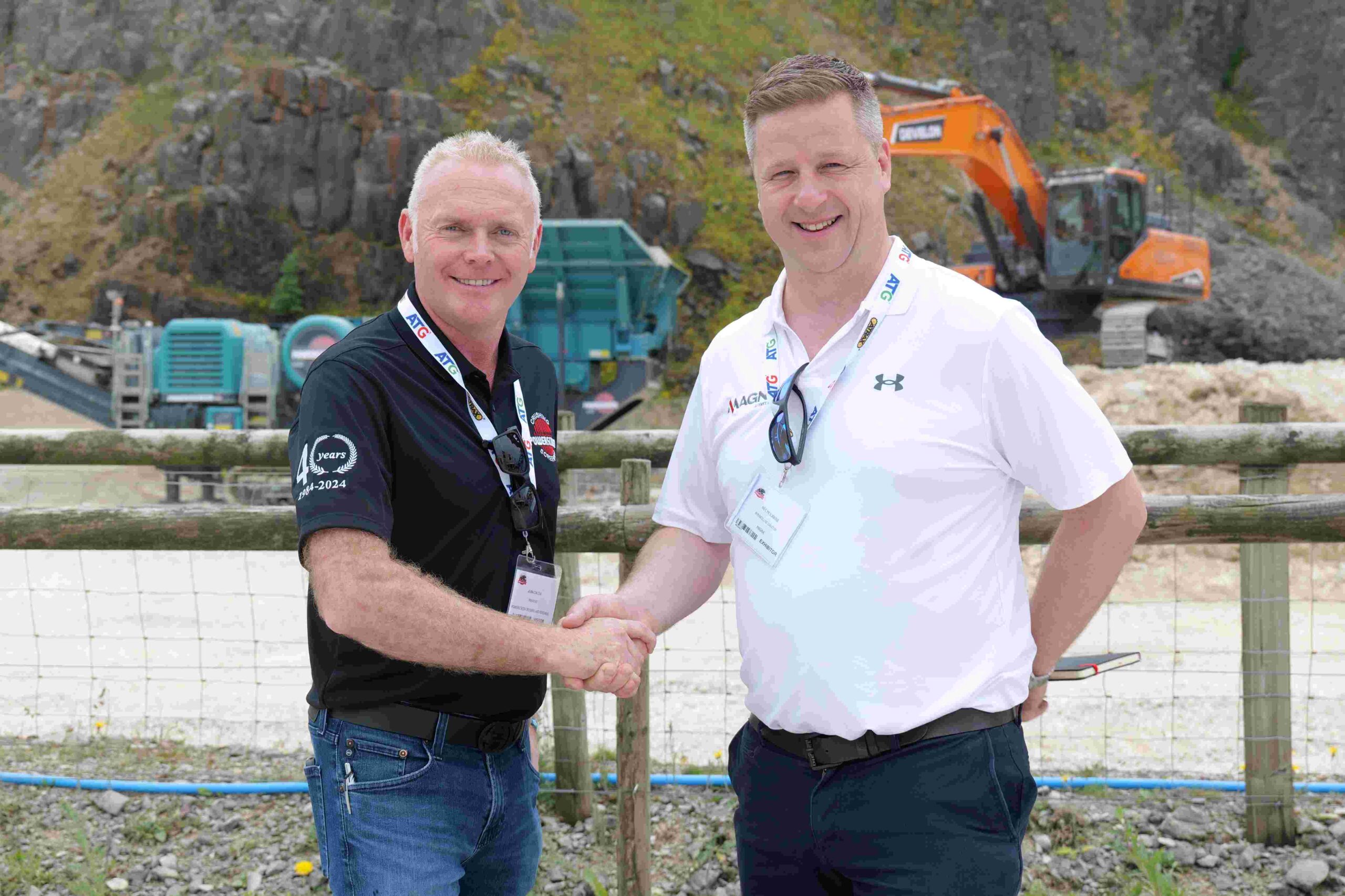 Alan Coalter, President of Powerscreen Crushing and Screening (left), and Neil McIlwaine, Business Line Director, MAGNA.