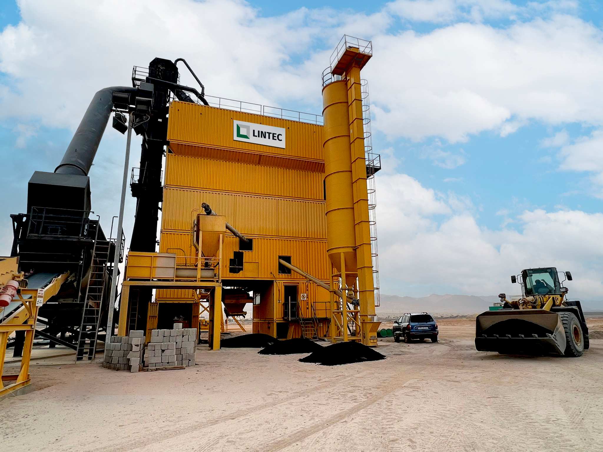 The modular Lintec CSM4000 plant configured on site to deliver high-capacity, consistent asphalt output in Jordan.