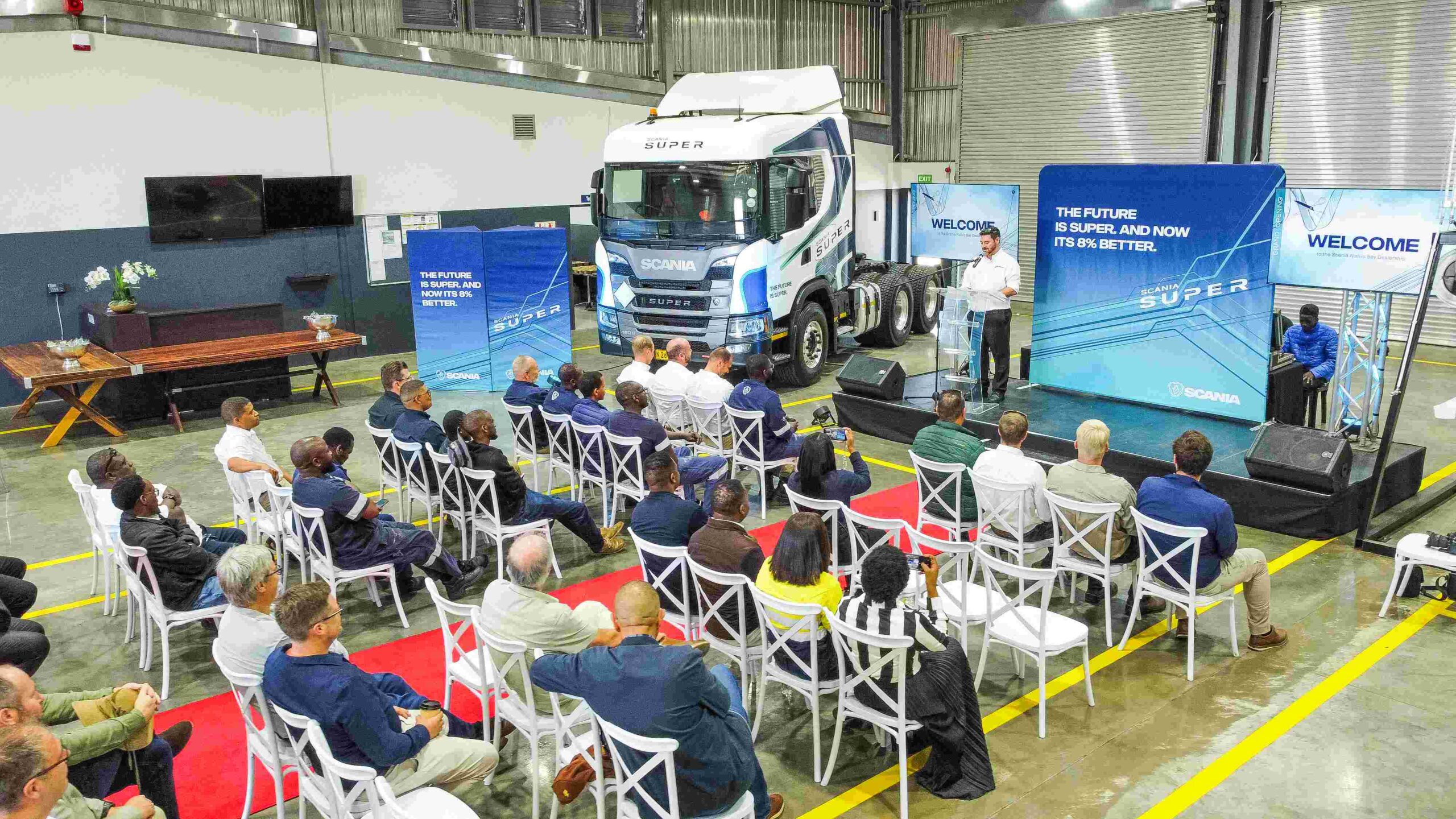 A key highlight of the opening is the introduction of the Scania SUPER powertrain platform to the Namibian market.